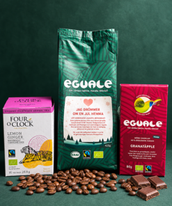 Julgåva Liten från Eguale med julkaffe, te och mörk choklad